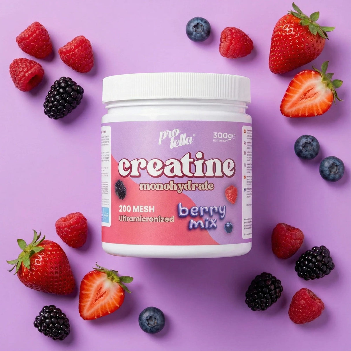 Creatina Mesh 200 Berry Mix 300g – Protella