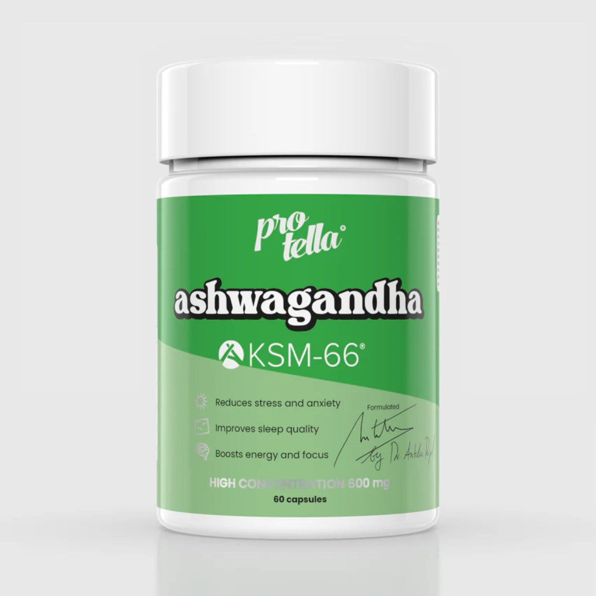 Ashwagandha KSM-66® 600 mg – 60 Cápsulas (by Dr. Antelm Pujol | Protella®)