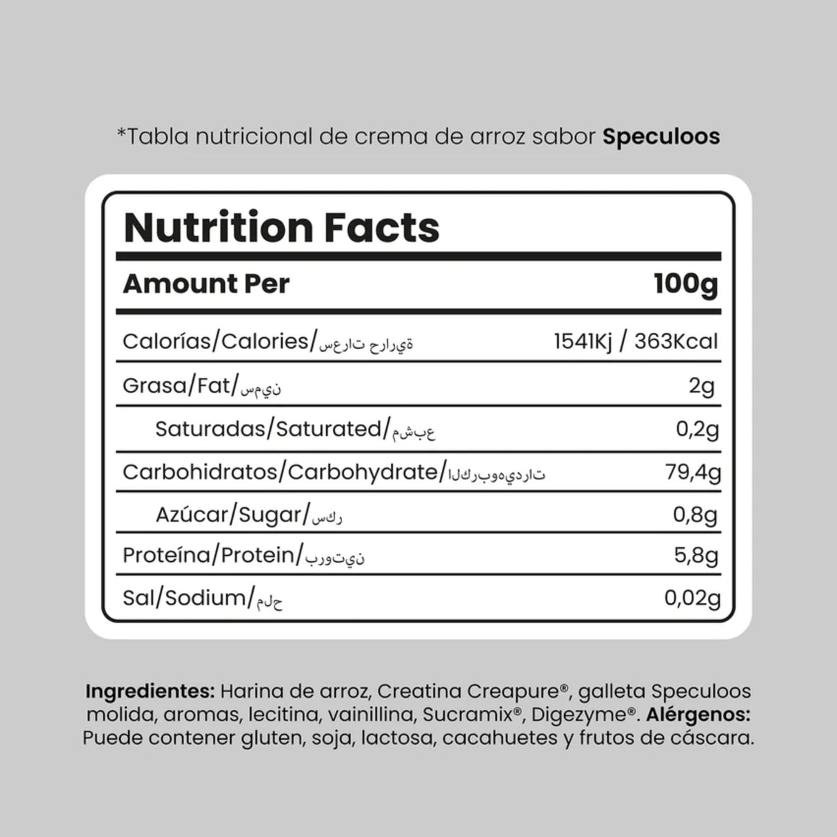Crema de Arroz Speculoos 500g – Protella®