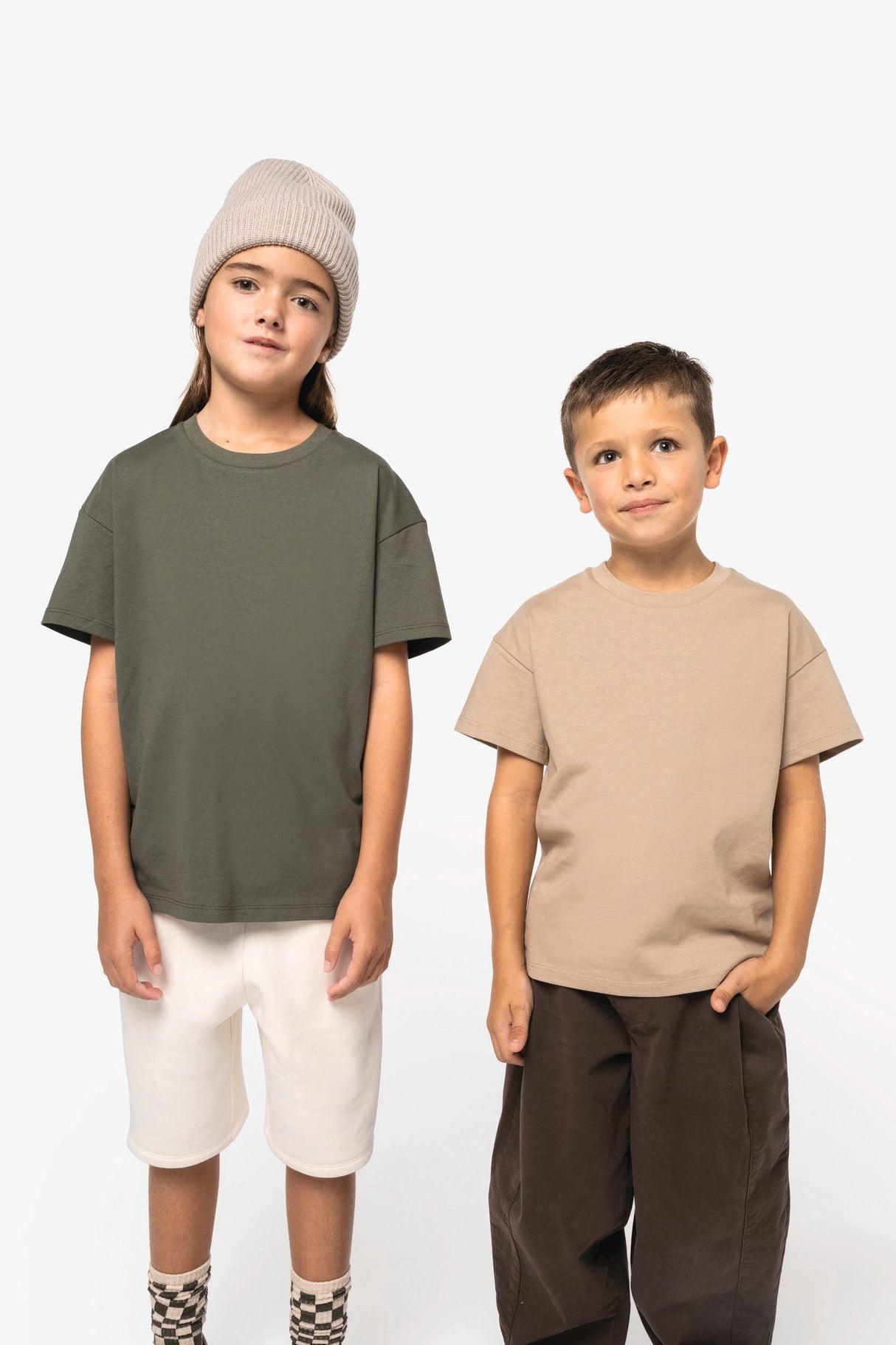 Camiseta Infantil Algodón Orgánica Hombros Caidos Oversize