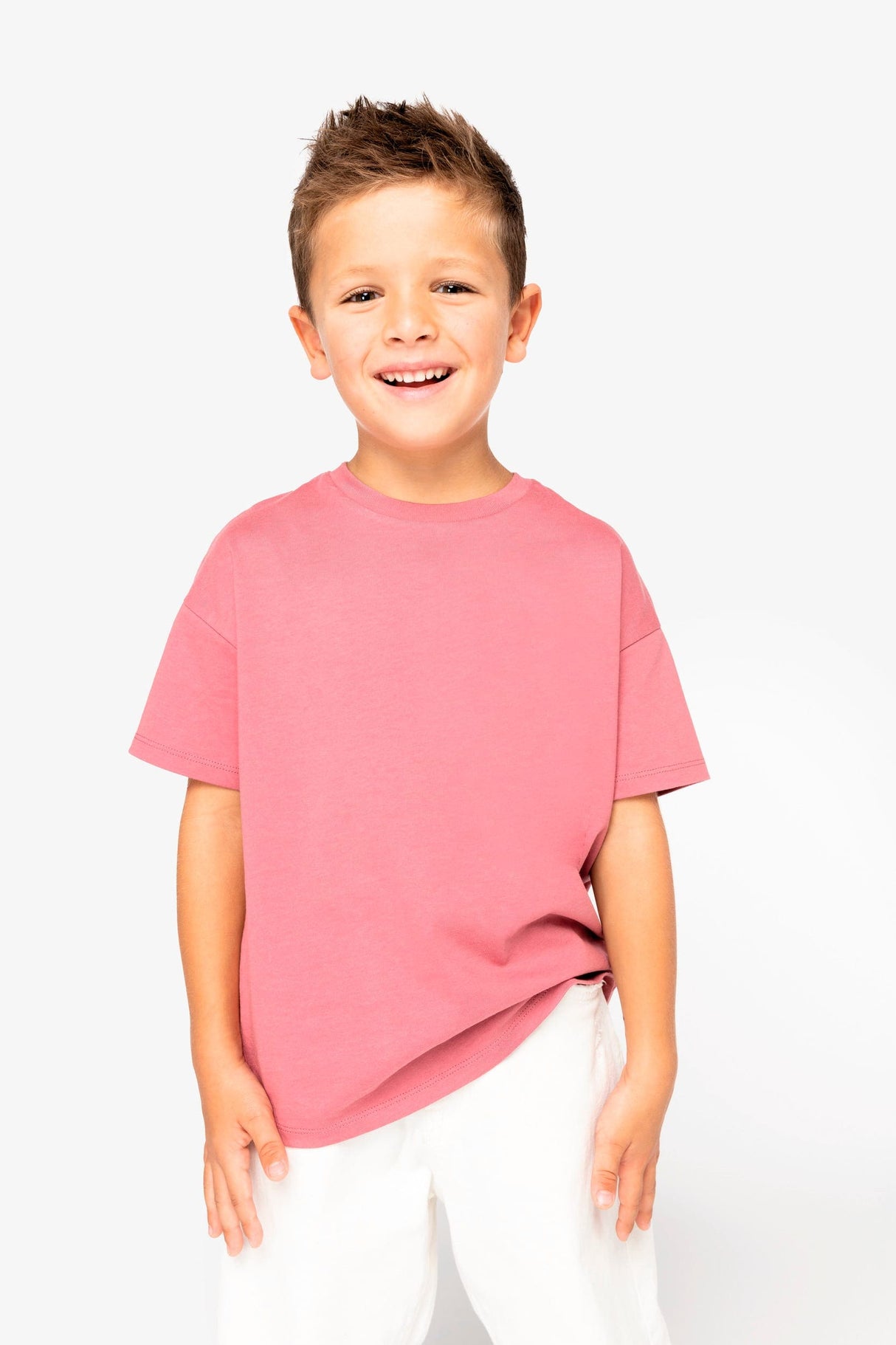Camiseta Infantil Algodón Orgánica Hombros Caidos Oversize